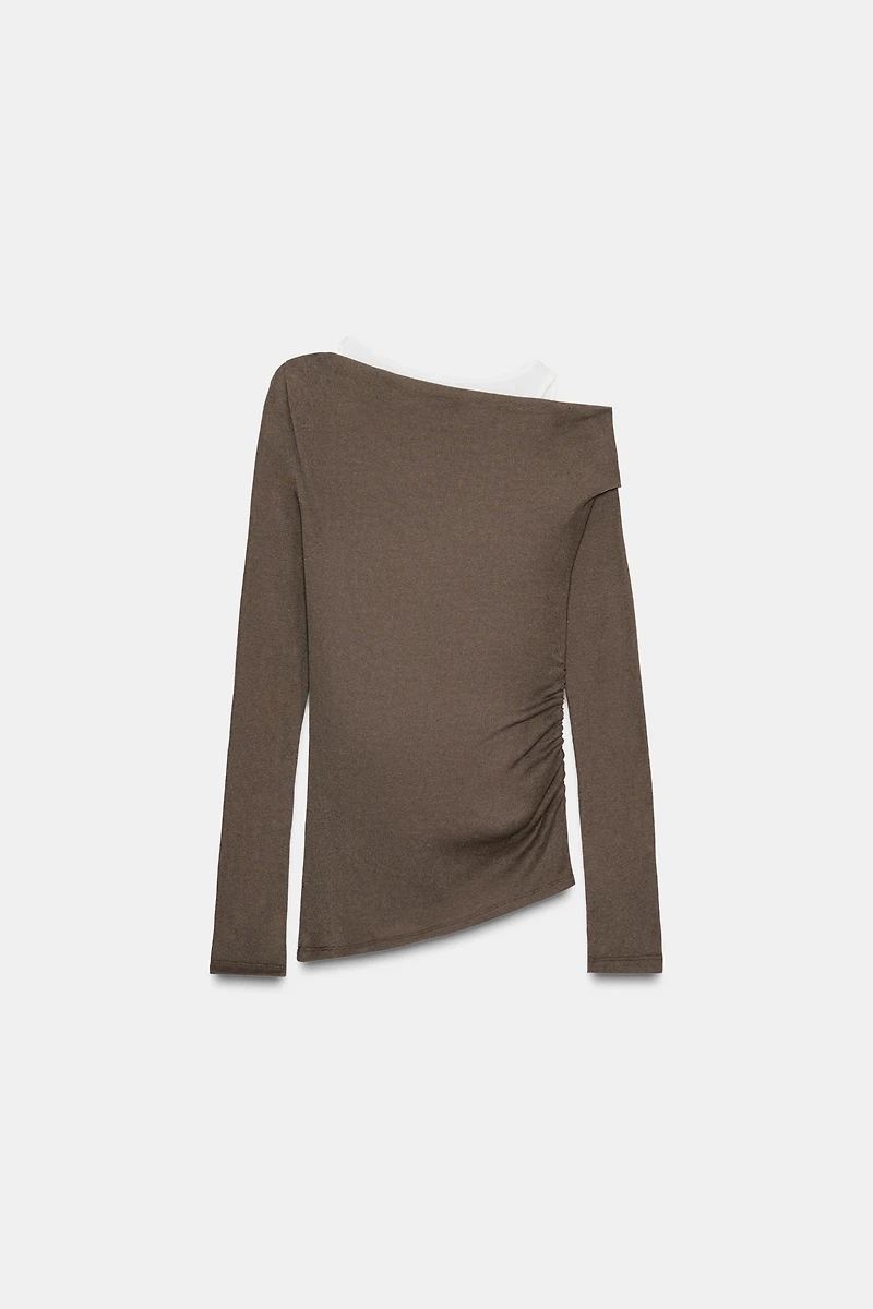 ASYMMETRIC DOUBLE EFFECT T-SHIRT