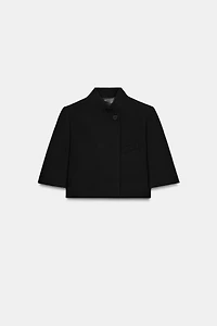 SHORT SLEEVE CROPPED BLAZER ZW COLLECTION