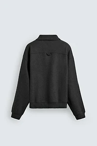 TEXTURED POLO SWEATSHIRT
