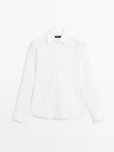 Chemisier stretch en coton mélangé