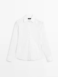 Chemisier stretch en coton mélangé