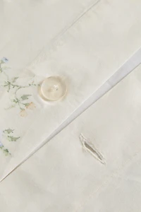 SATEEN DUVET COVER WITH FLORAL BOUQUETS