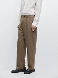 Relaxed fit cotton trousers