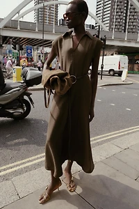BELTED MIDI DRESS