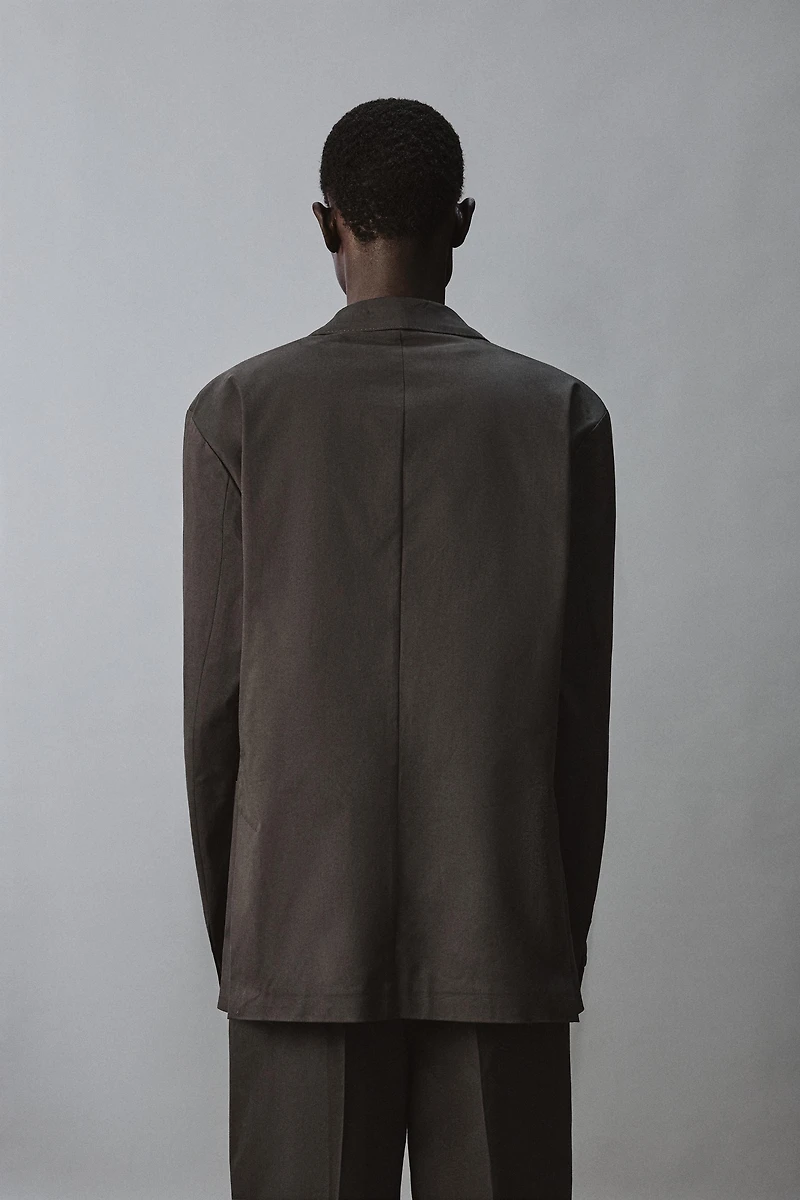 BLAZER COUPE DÉCONTRACTÉE COSTUME EN COTON MÉLANGÉ