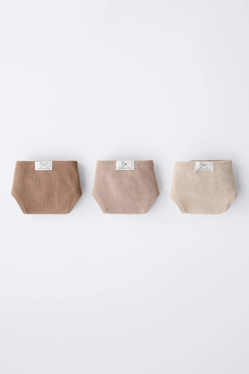 6-14 ANS/ LOT DE TROIS CULOTTES RIB ÉTIQUETTE