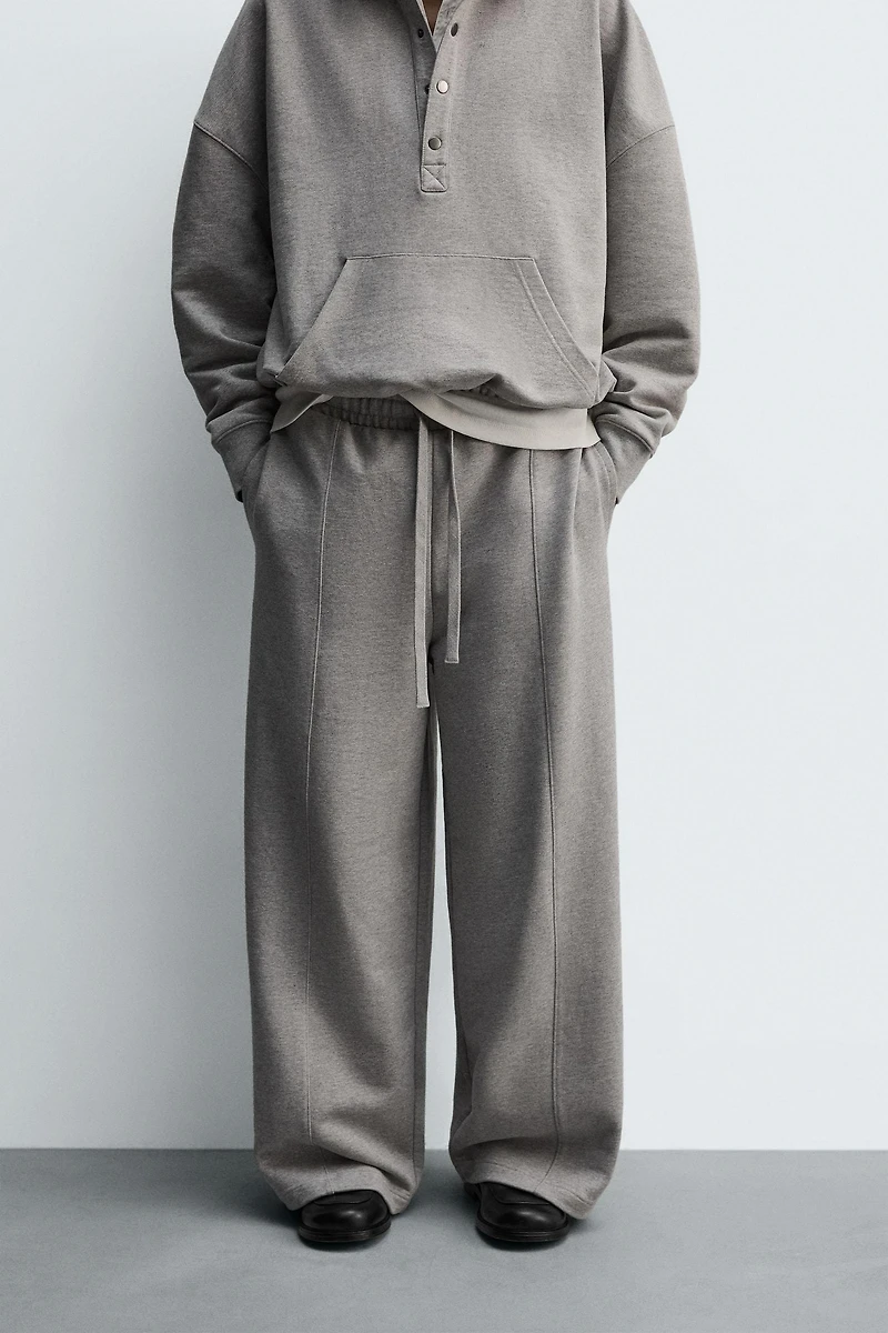 WIDE FIT PANTS WITH SEAMS