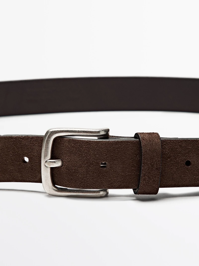 Nappa belt with coarse finish