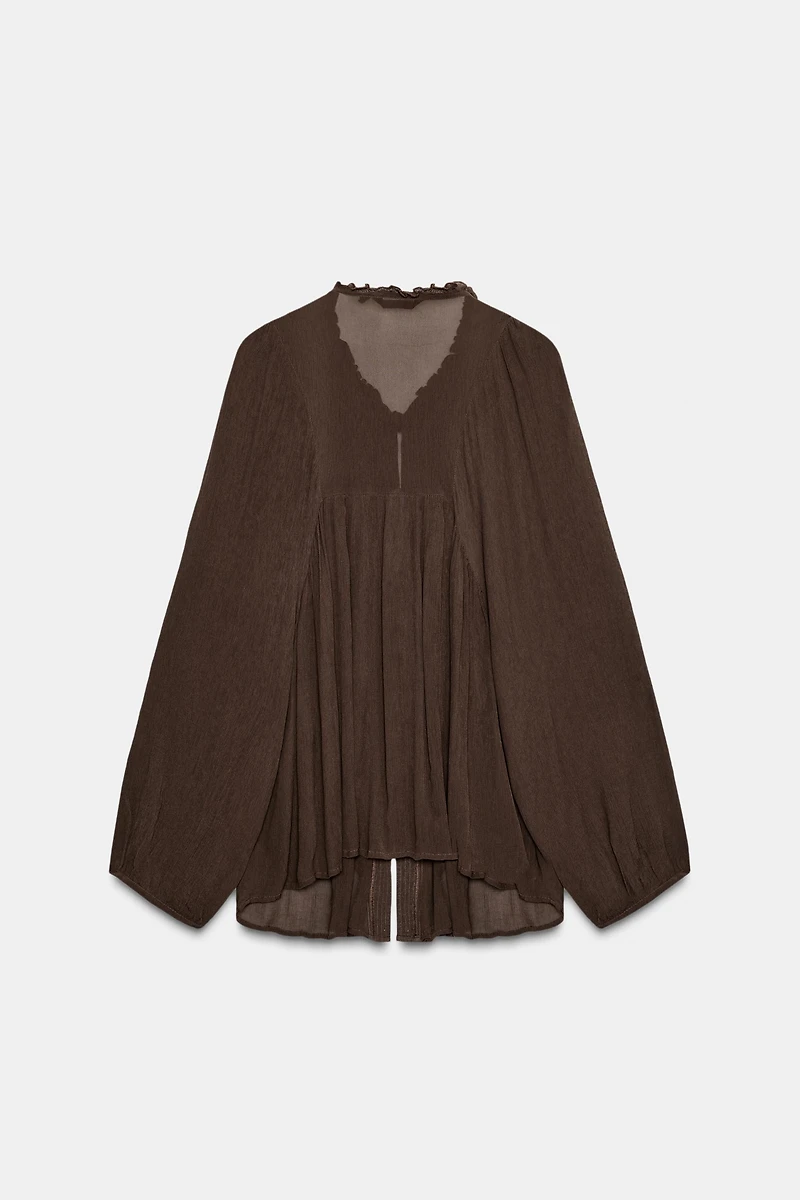 CHEMISE FLUIDE À VOLANTS
