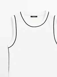 Knit top with contrast detail