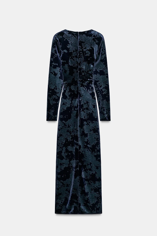 Zara BEADED VELVET MIDI DRESS at Mall of America in Bloomington, MN
