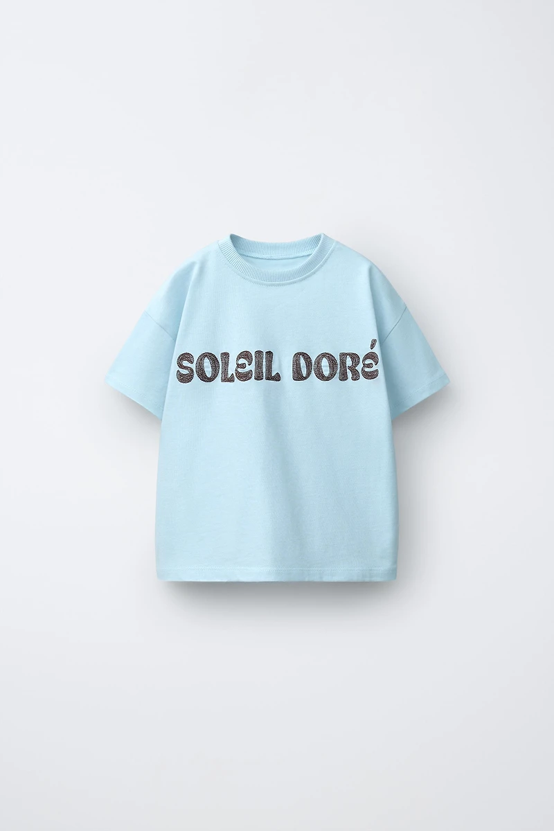 EMBROIDERED TEXT T-SHIRT