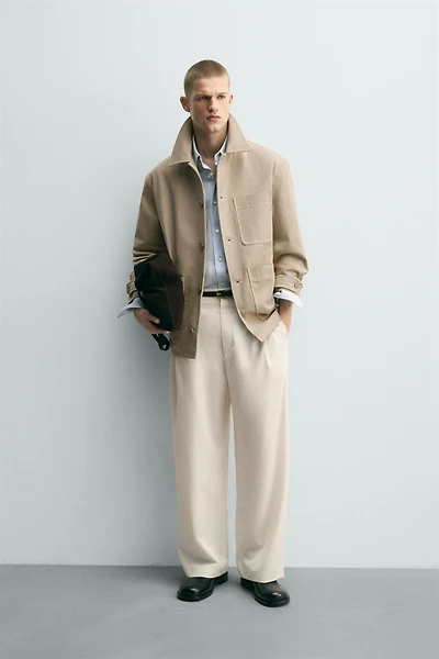 STRUCTURED TOPSTITCHING OVERSHIRT
