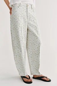 ZW COLLECTION HIGH RISE TAPERED FLORAL JEANS