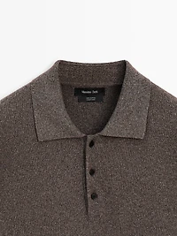 Pull polo en maille de coton à boutons