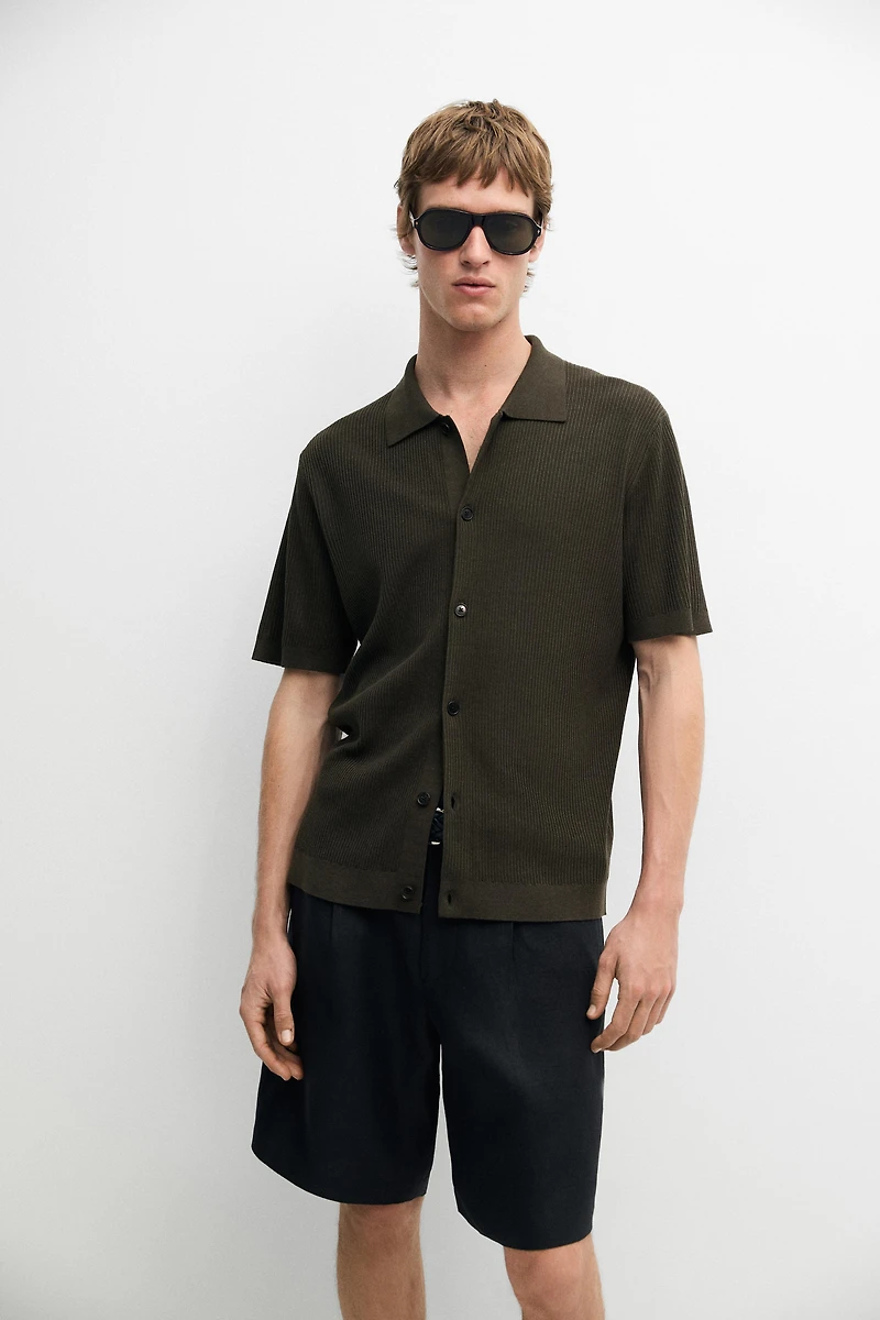 Polo en coton avec détails boutonnés