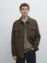 Wool blend overshirt with pockets