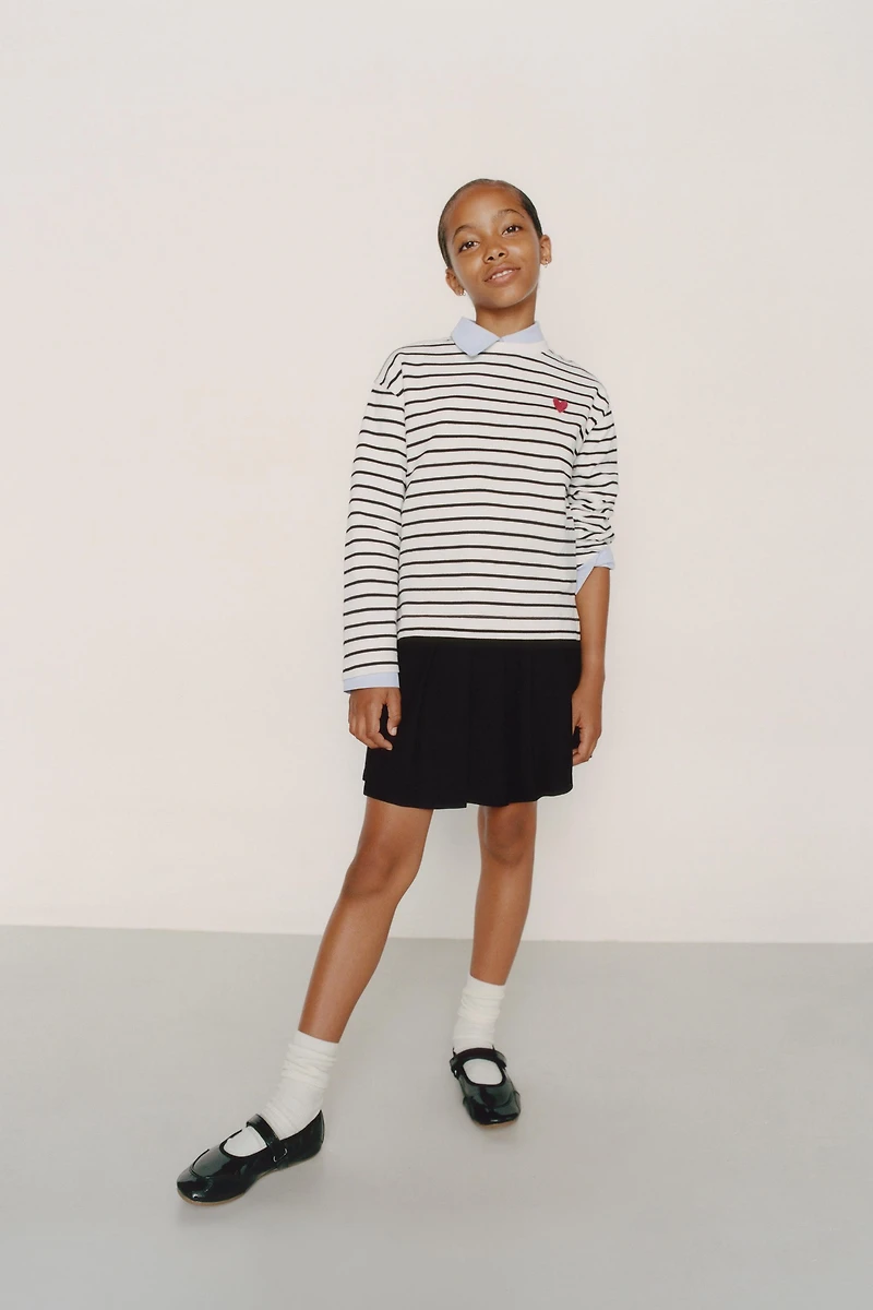 STRIPED HEART T-SHIRT