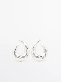 Boucles d’oreilles anneaux texturées