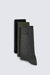 3-PACK MEDIUM WEIGHT RIBBED SOCKS