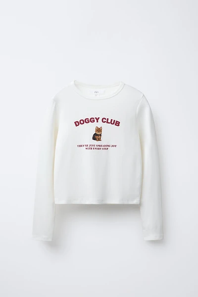 T-SHIRT CÔTELÉ IMPRIMÉ