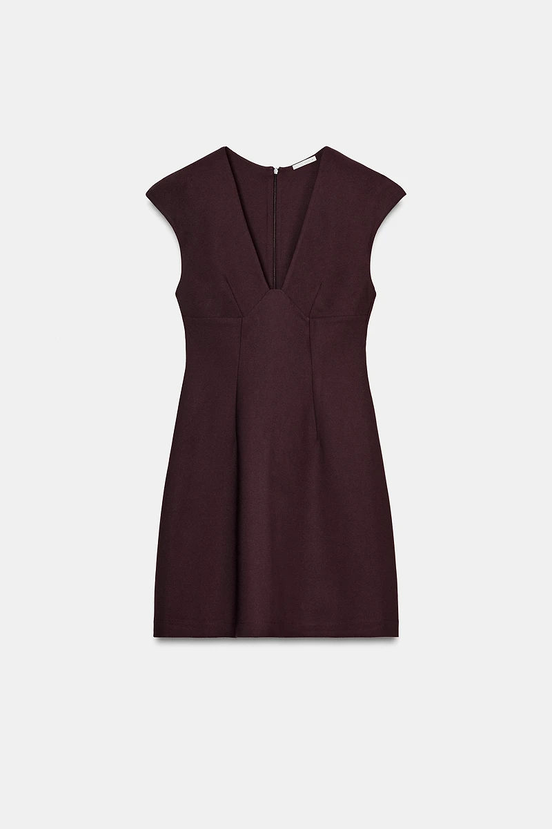 CREPE V-NECK DRESS
