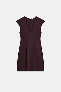 CREPE V-NECK DRESS
