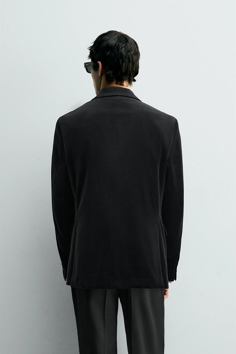 REGULAR FIT VELVET BLAZER