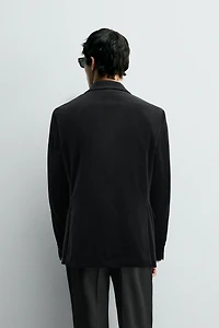 REGULAR FIT VELVET BLAZER