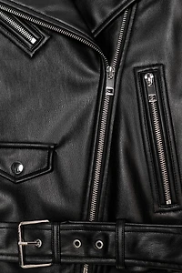 FAUX LEATHER BIKER JACKET