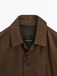 Veste en cuir ovin finition daim