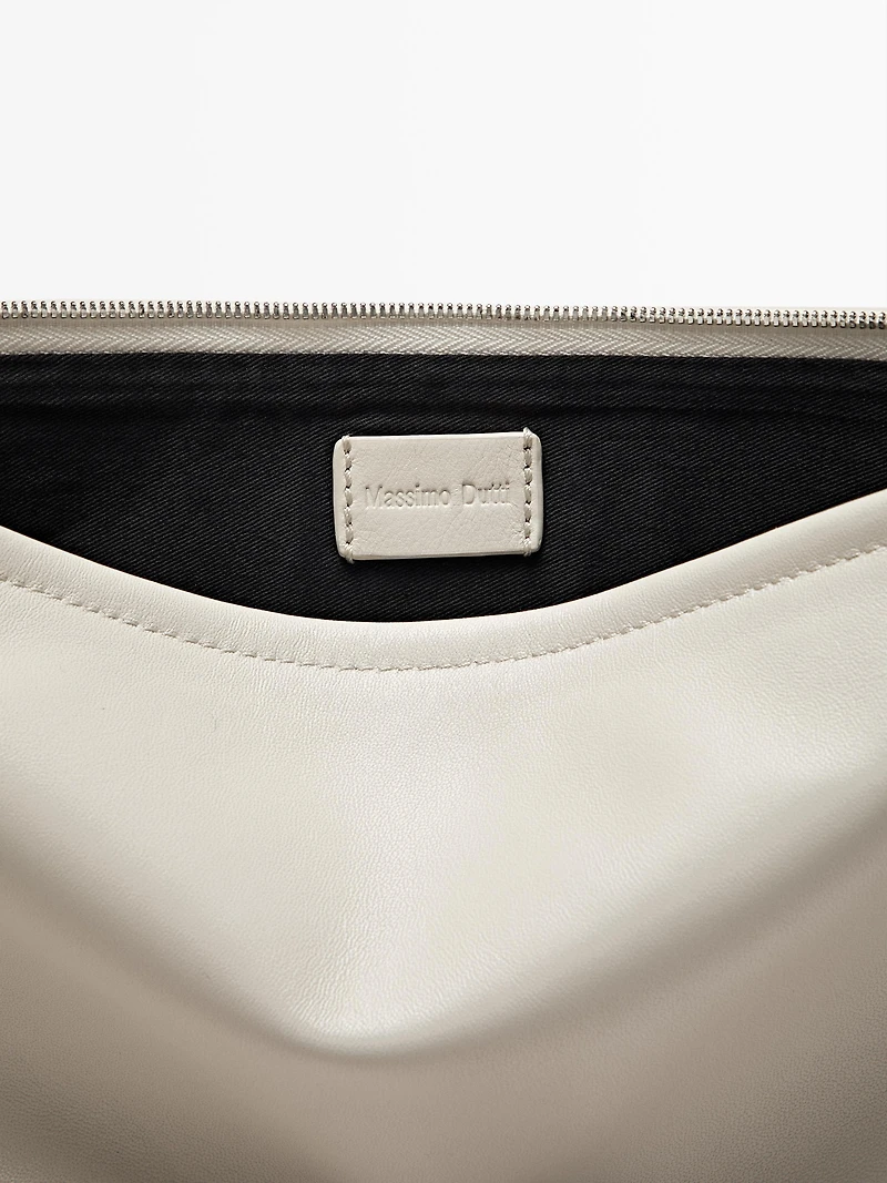 Small nappa leather pouch bag with knot