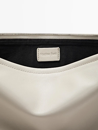 Small nappa leather pouch bag with knot