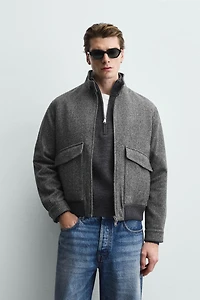 CONTRAST TEXTURED JACKET