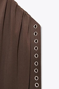 ASYMMETRIC CROTCHET DRESS WITH GROMMETS