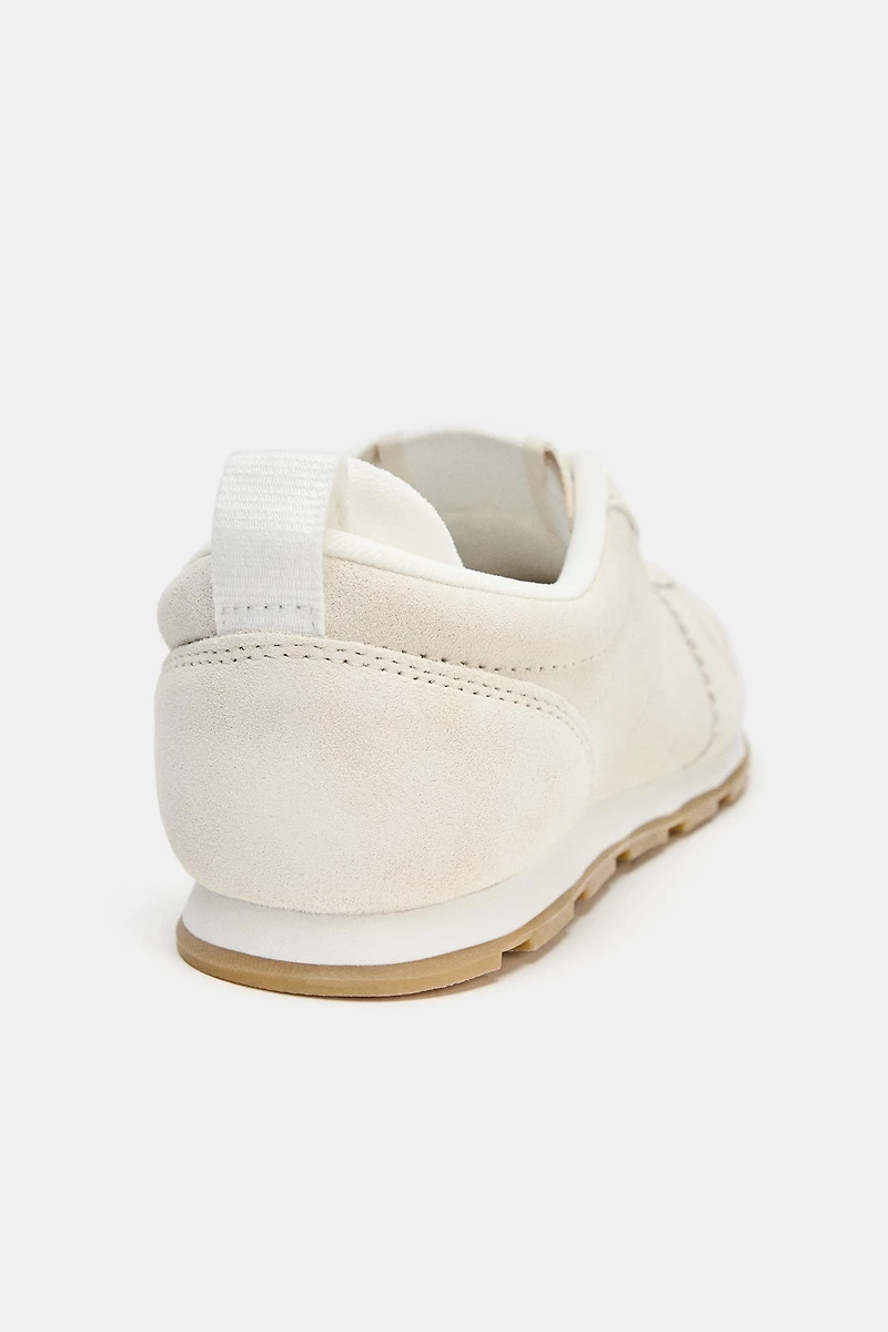 SPLIT LEATHER RUNNING SNEAKERS