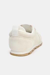 SPLIT LEATHER RUNNING SNEAKERS