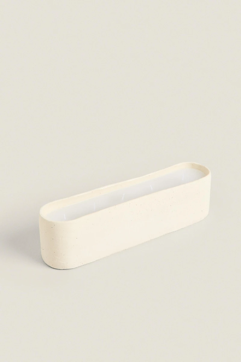 BOUGIE DÉCORATIVE ALLONGÉE EN CÉRAMIQUE