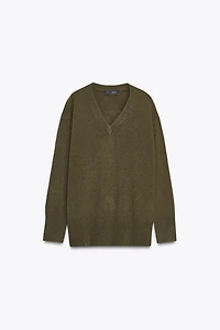 100% WOOL OVERSIZED KNIT SWEATER