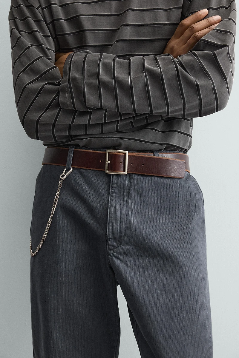 WASHED COTTON TEXTURED PANTS