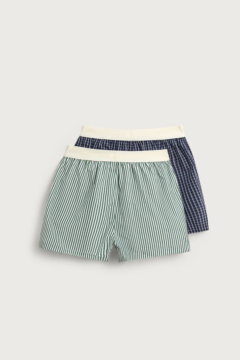 TWO-PACK OF COMBINED POPLIN BOXERS