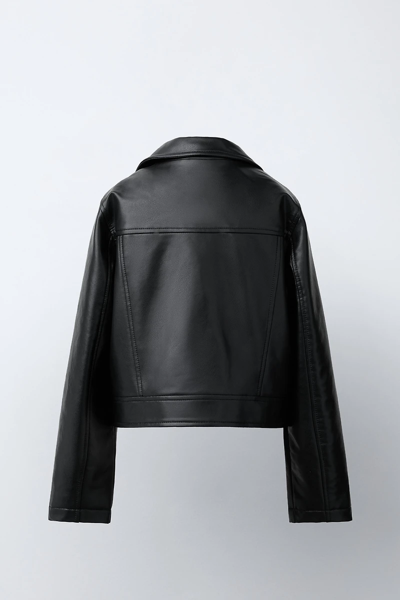 FAUX LEATHER BIKER JACKET