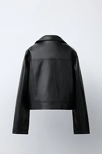 FAUX LEATHER BIKER JACKET
