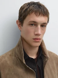 Surchemise en cuir finition daim