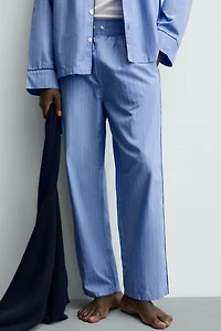 PAJAMA SET WITH CONTRAST PIPING