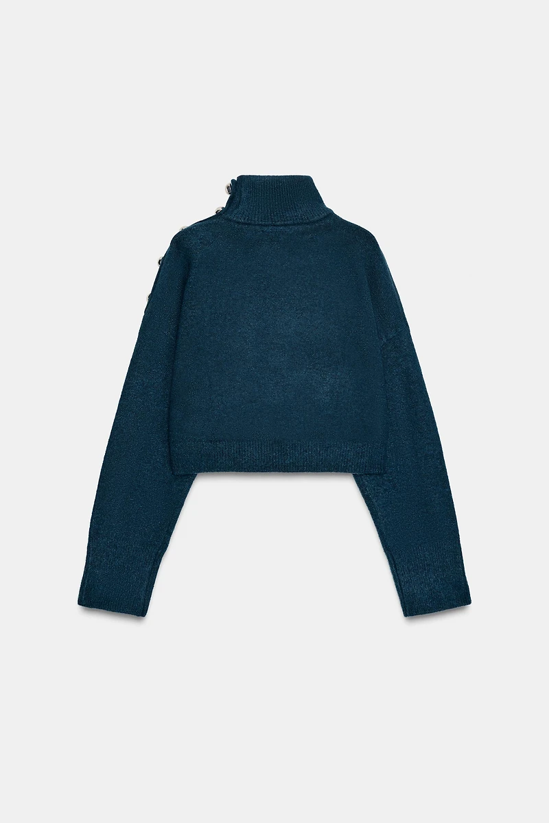 SOFT KNIT BUTTON SWEATER