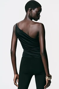 ASYMMETRIC DRAPED BODYSUIT