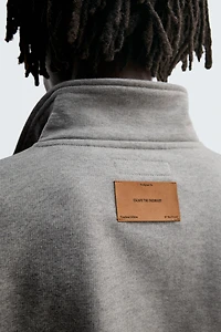 BOXY FIT POLO SWEATSHIRT