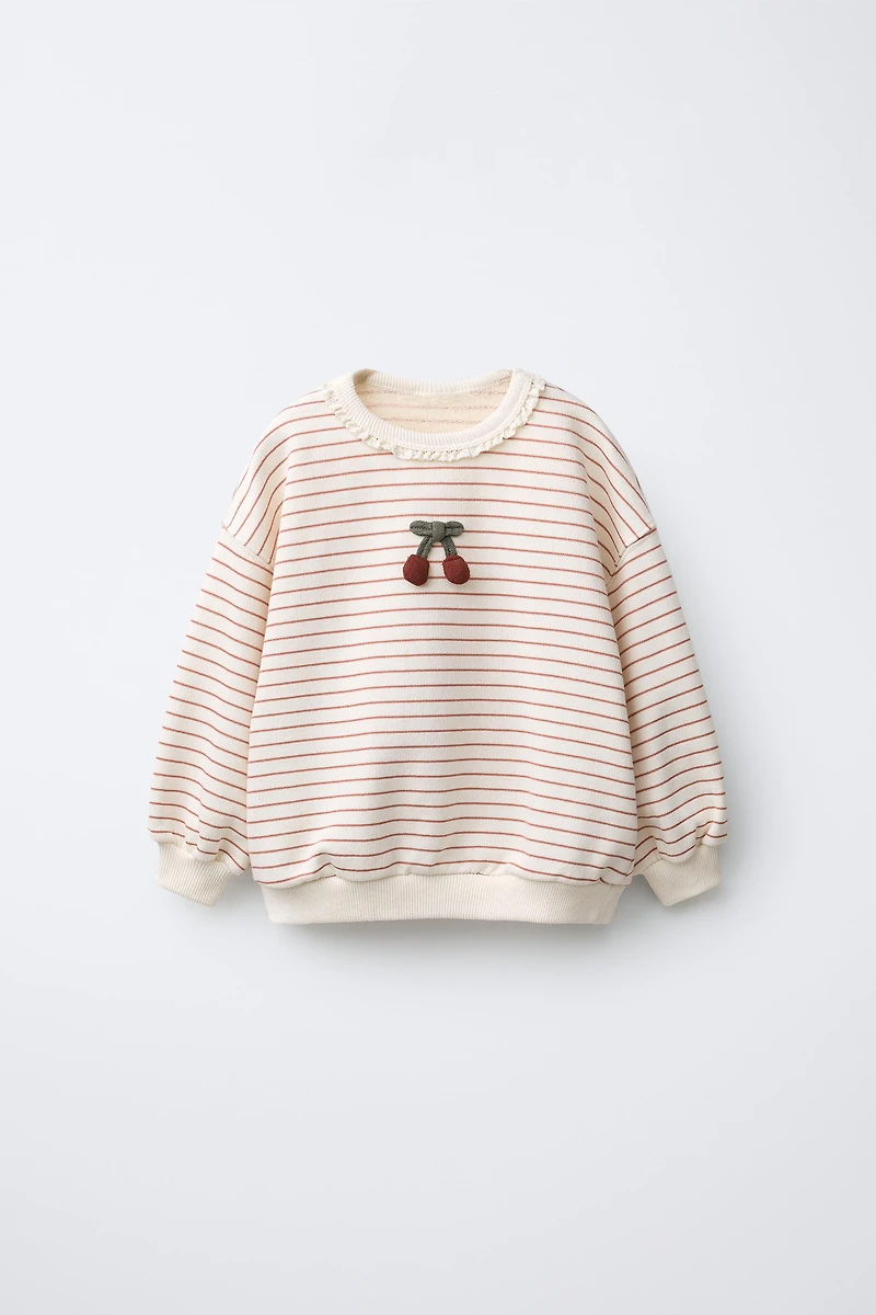 STRIPED CHERRY SWEATSHIRT