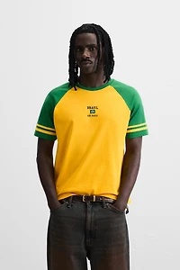 COLOR BLOCK EMBROIDERED T-SHIRT